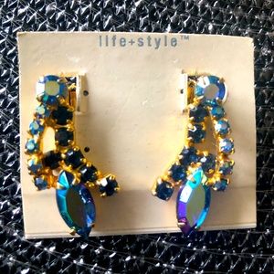 Vintage Clip Rhinestone Earrings